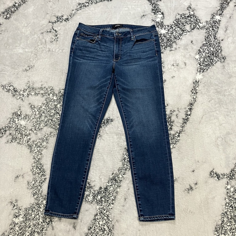 DKNY Skinny Jeans Womens 31x12 Blue Mid‎ Rise Stretch Denim Classic Slim